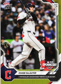 2026 Topps Now Chase DeLauter #12 Gold Foil /50 2 Home Run Regular Season Debut Writes Club History Cleveland Guardians Rookie RC Baseball Card