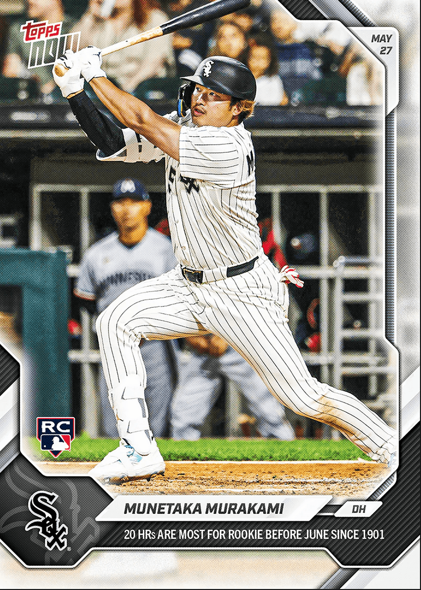 2026 Topps Now Munetaka Murakami #257 20 Home Runs Are Most For Rookie Before June Since 1901 Chicago White Sox Rookie RC Baseball Card
