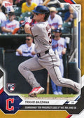 2026 Topps Now Travis Bazzana #153 Orange Foil /25 Guardians Top Prospect Logs 1st Hit, RBI & Steal Cleveland Guardians Rookie RC Baseball Card