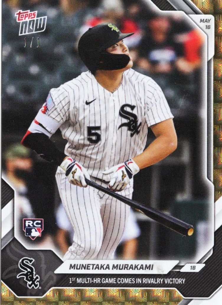 2026 Topps Now Munetaka Murakami #210 Foilfractor 1/1 1st Multi Home Run Game Comes in Rivalry Victory Chicago White Sox Rookie RC Baseball Card