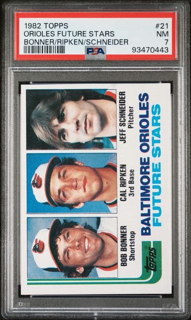 Graded 1982 Topps Cal Ripken Jr. #21 Rookie RC Baseball Card PSA 7 NM