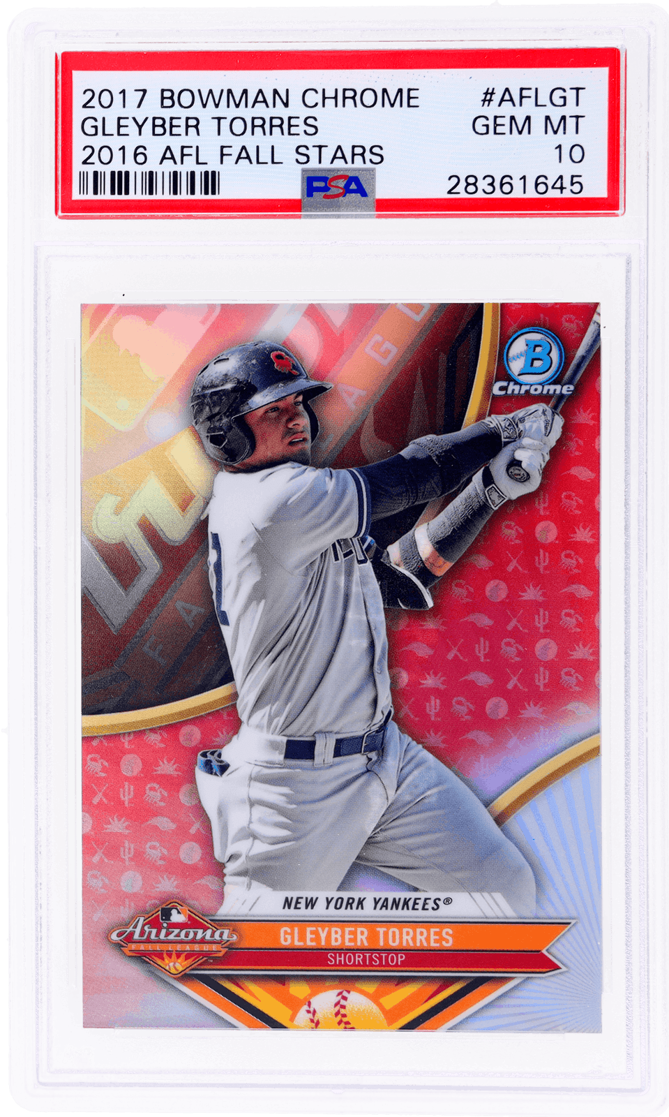 Graded 2017 Topps Bowman Chrome Gleyber Torres #AFLGT 2016 AFL Fall Stars Rookie RC Baseball Card PSA 10 Gem Mint