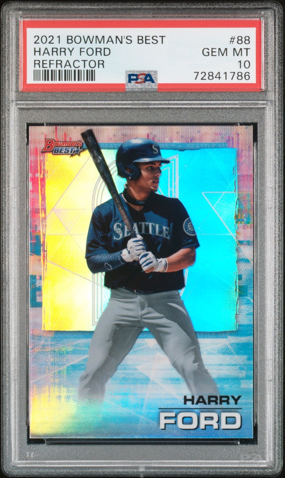 Graded 2021 Topps Bowmans Best Harry Ford #88 Refractor Rookie RC Baseball Card PSA 10 Gem Mint