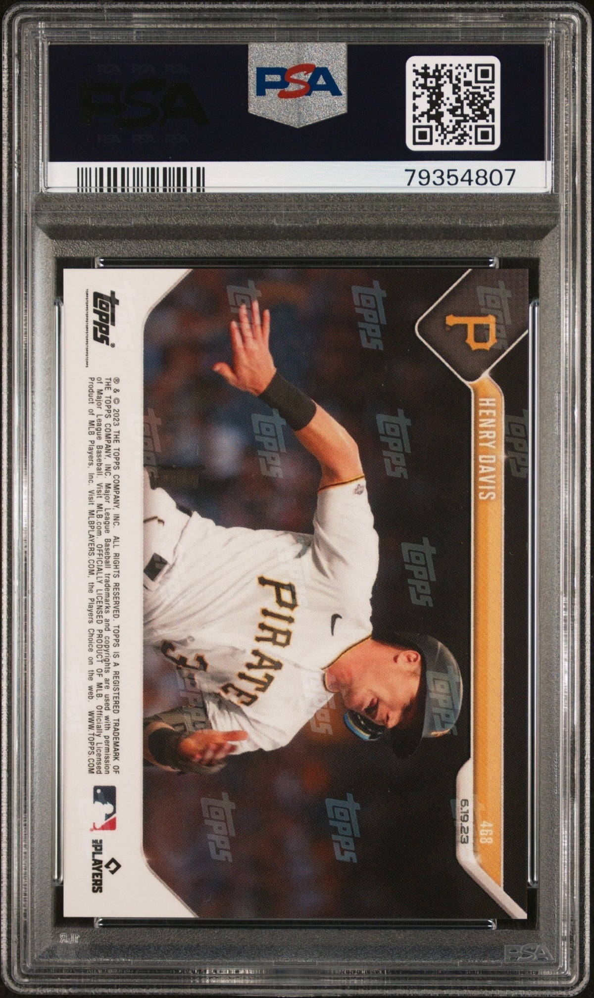 Graded 2023 Topps Now Henry Davis #468 Rookie RC Baseball Card PSA 10 Gem Mint