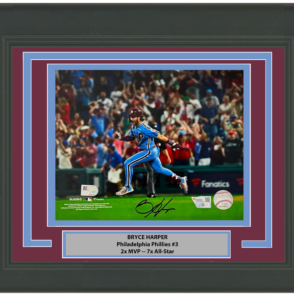 Framed Autographed/Signed Bryce Harper Philadelphia Phillies 8x10 Baseball Photo Fanatics & MLB COA #2
