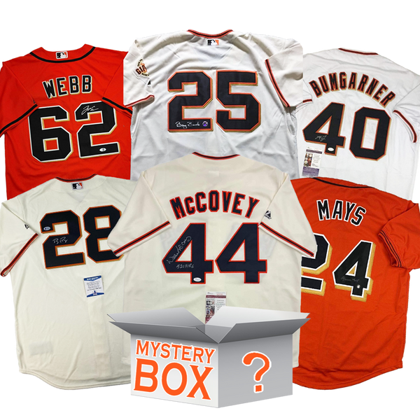 Autographed/Signed San Francisco Baseball Jersey Mystery Box with PSA JSA or Beckett COA