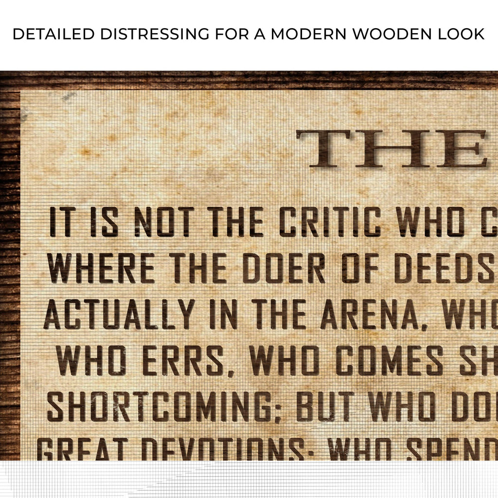 The Man In The Arena Sign V